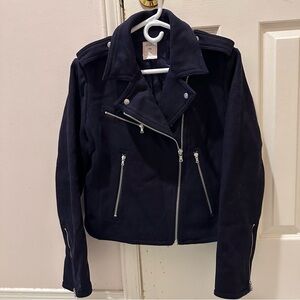 Gap women’s wool blend navy moto jacket